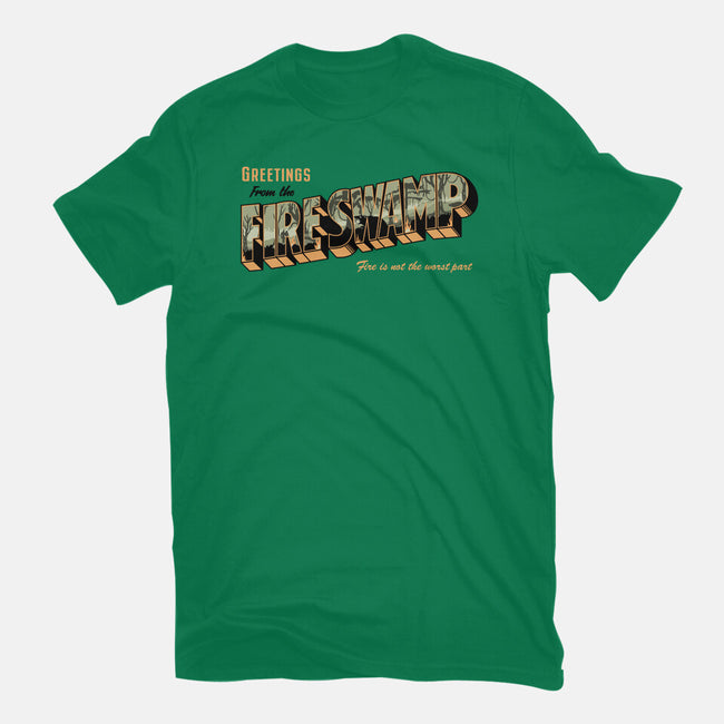 Greetings From The Fire Swamp-Mens-Basic-Tee-retrodivision