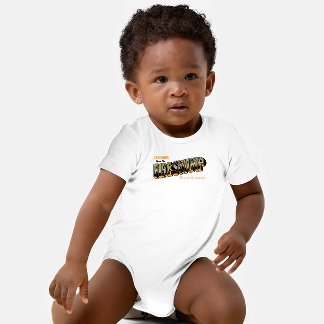 Greetings From The Fire Swamp-Baby-Basic-Onesie-retrodivision
