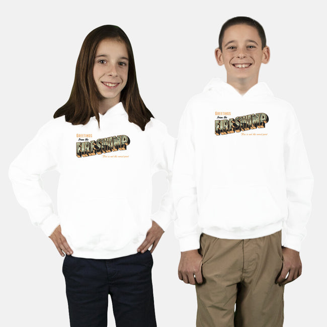Greetings From The Fire Swamp-Youth-Pullover-Sweatshirt-retrodivision