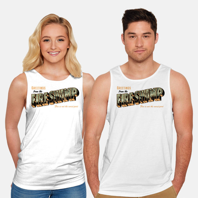 Greetings From The Fire Swamp-Unisex-Basic-Tank-retrodivision