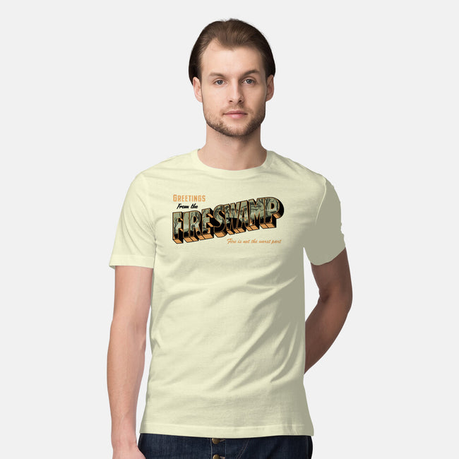 Greetings From The Fire Swamp-Mens-Premium-Tee-retrodivision