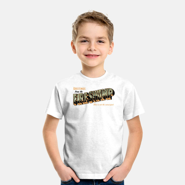 Greetings From The Fire Swamp-Youth-Basic-Tee-retrodivision