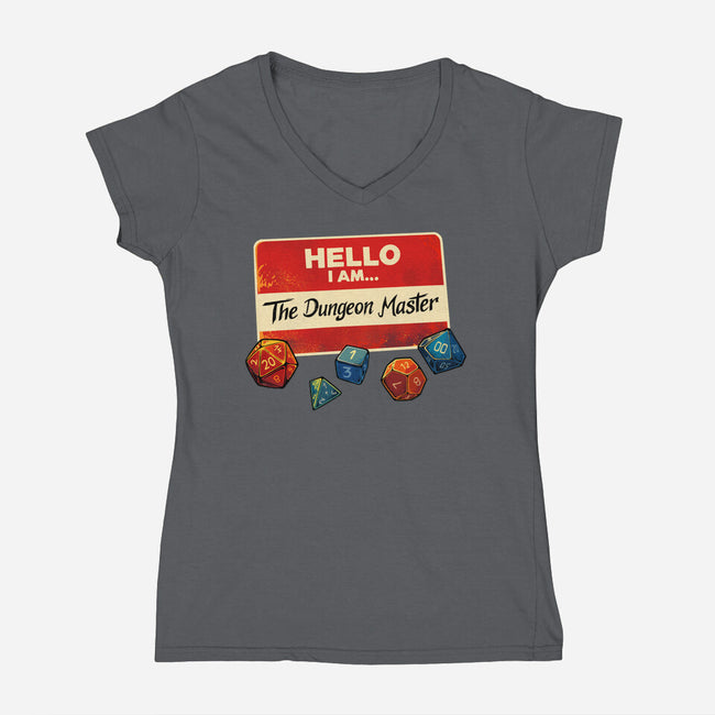 Hello I Am The Dungeon Master-Womens-V-Neck-Tee-DaniGuedes