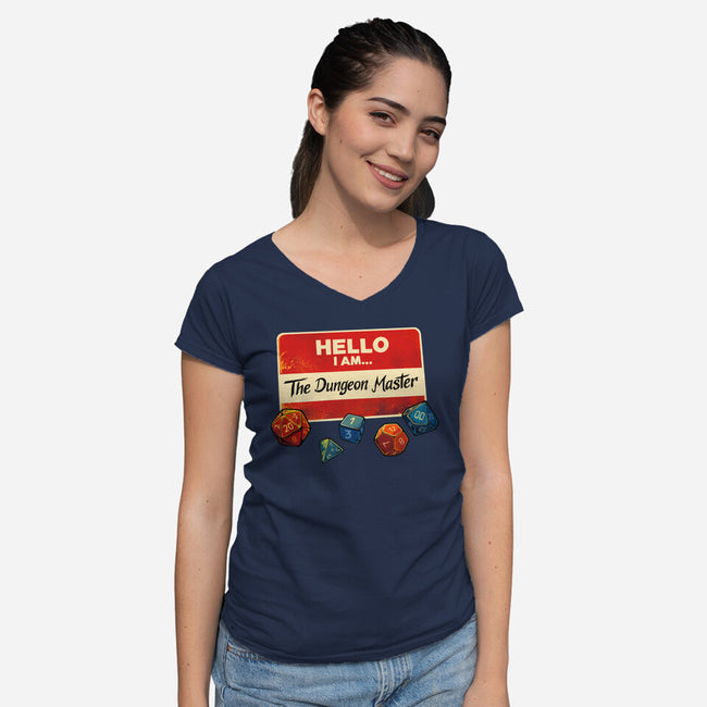 Hello I Am The Dungeon Master-Womens-V-Neck-Tee-DaniGuedes