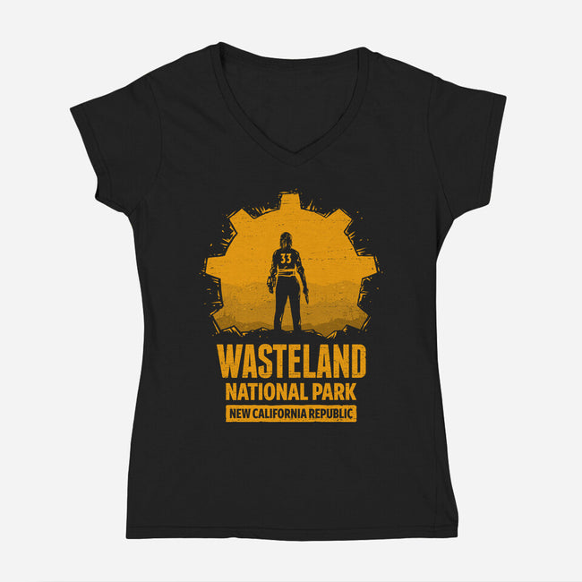 Wasteland National Park-Womens-V-Neck-Tee-kg07
