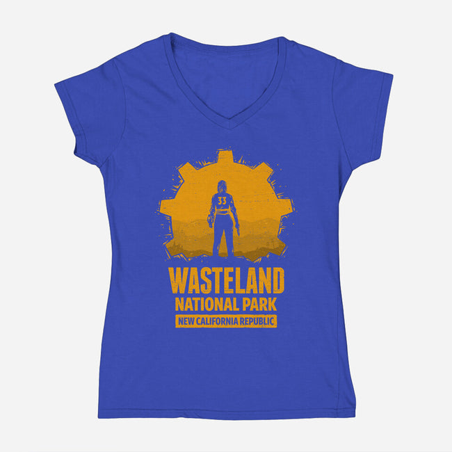 Wasteland National Park-Womens-V-Neck-Tee-kg07