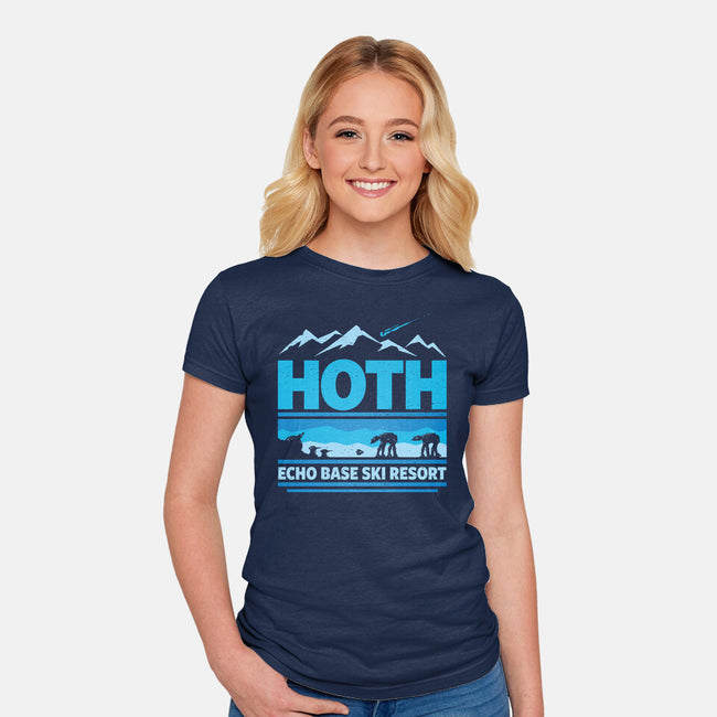 Echo Base Ski Resort-Womens-Fitted-Tee-kg07