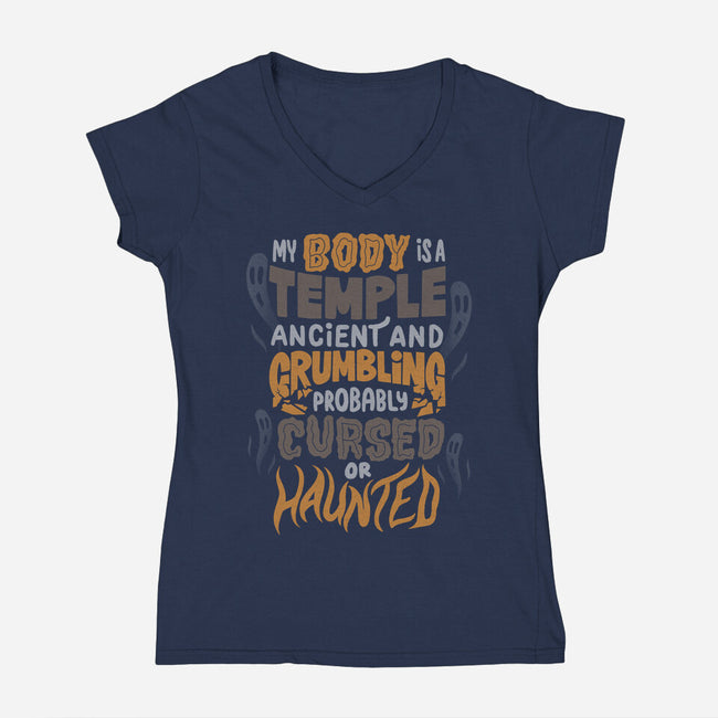 Ancient And Crumbling-Womens-V-Neck-Tee-tobefonseca