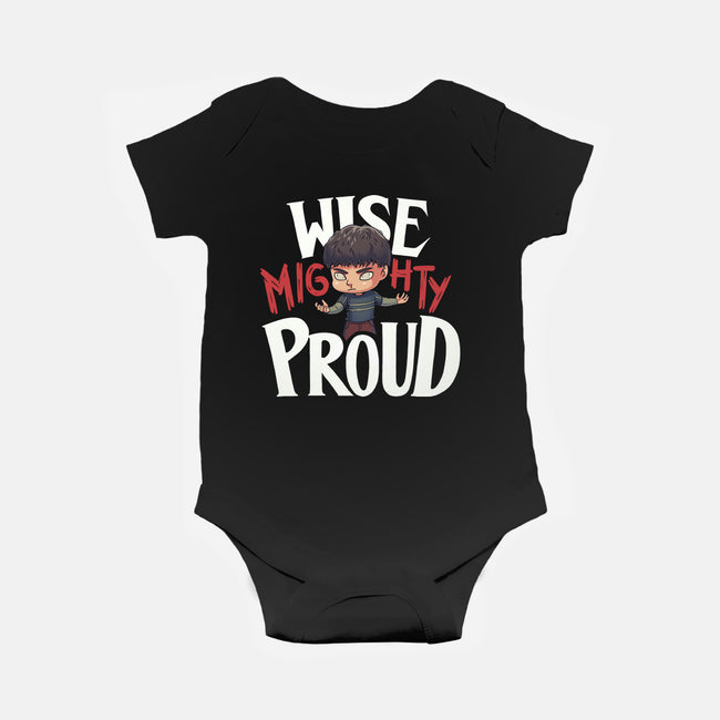 Wise Mighty Proud-Baby-Basic-Onesie-Geekydog