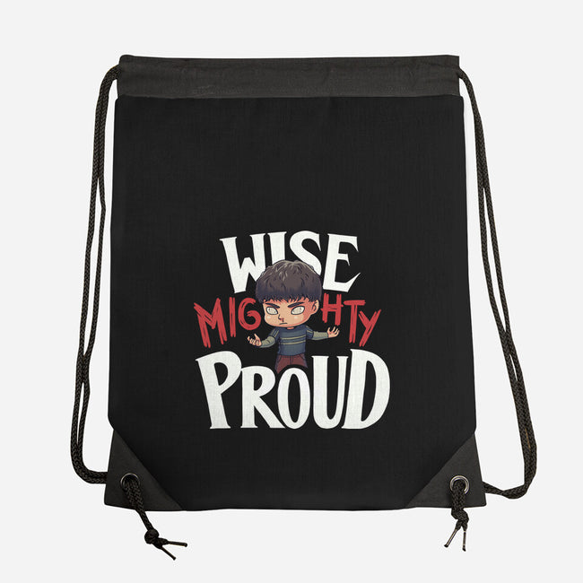 Wise Mighty Proud-None-Drawstring-Bag-Geekydog