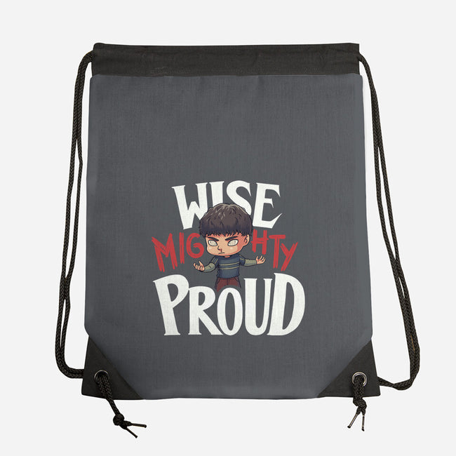 Wise Mighty Proud-None-Drawstring-Bag-Geekydog