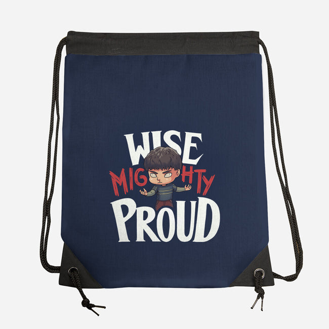Wise Mighty Proud-None-Drawstring-Bag-Geekydog