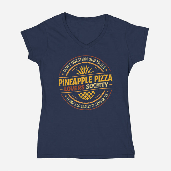 Pineapple Pizza Lovers-Womens-V-Neck-Tee-BridgeWalker