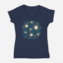 Starry Meow Night-Womens-V-Neck-Tee-Freecheese
