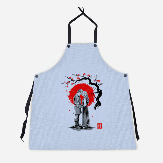 True Love Sumi-e-Unisex-Kitchen-Apron-retrodivision