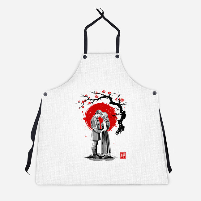 True Love Sumi-e-Unisex-Kitchen-Apron-retrodivision