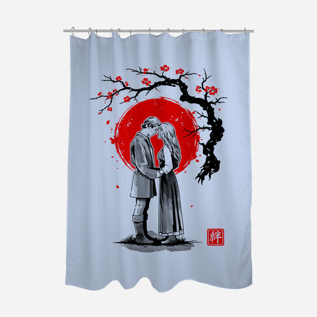 True Love Sumi-e-None-Polyester-Shower Curtain-retrodivision