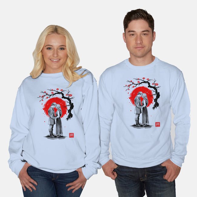 True Love Sumi-e-Unisex-Crew Neck-Sweatshirt-retrodivision