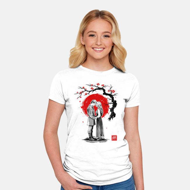 True Love Sumi-e-Womens-Fitted-Tee-retrodivision