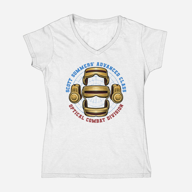 Optical Combat Division-Womens-V-Neck-Tee-glitchygorilla