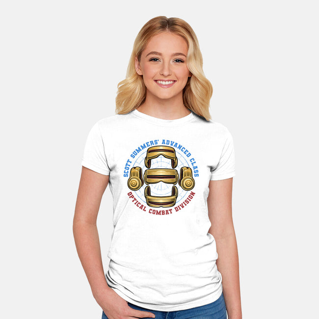 Optical Combat Division-Womens-Fitted-Tee-glitchygorilla