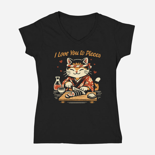 I Love You To Pieces-Womens-V-Neck-Tee-Popnotic