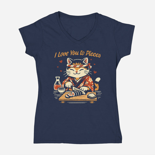 I Love You To Pieces-Womens-V-Neck-Tee-Popnotic