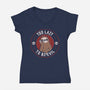 Too Lazy To Be Evil-Womens-V-Neck-Tee-rarpoint