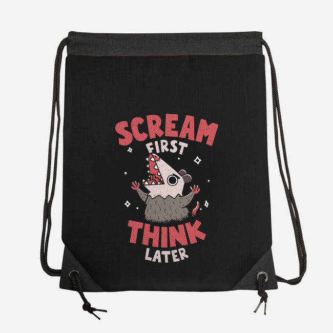 Scream First Think Later-None-Drawstring-Bag-rarpoint