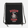 Scream First Think Later-None-Drawstring-Bag-rarpoint