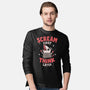 Scream First Think Later-Mens-Long Sleeved-Tee-rarpoint
