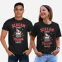 Scream First Think Later-Unisex-Basic-Tee-rarpoint