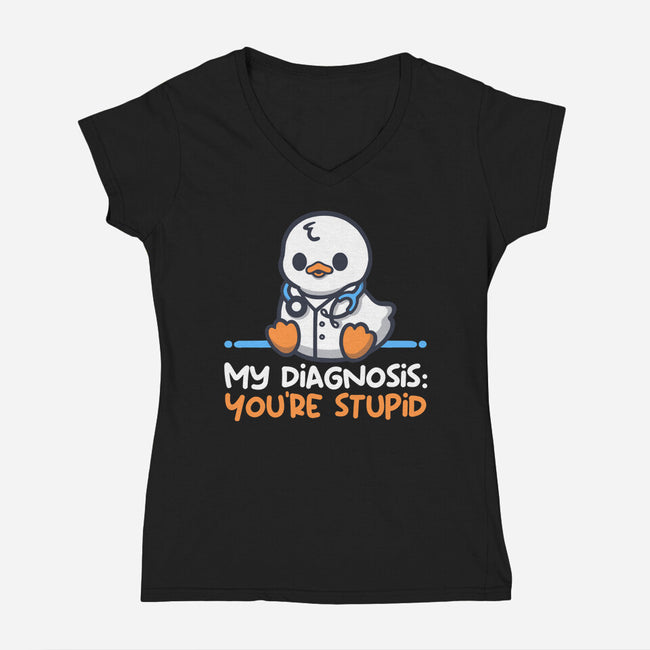 Funny Doctor Diagnosis-Womens-V-Neck-Tee-NemiMakeit
