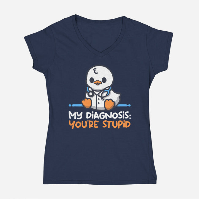 Funny Doctor Diagnosis-Womens-V-Neck-Tee-NemiMakeit