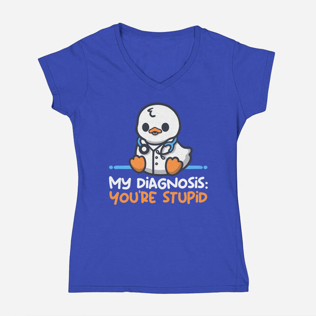 Funny Doctor Diagnosis-Womens-V-Neck-Tee-NemiMakeit