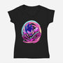 Hedgehog Run-Womens-V-Neck-Tee-nickzzarto