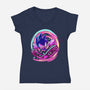 Hedgehog Run-Womens-V-Neck-Tee-nickzzarto