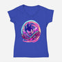 Hedgehog Run-Womens-V-Neck-Tee-nickzzarto