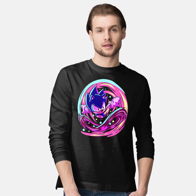 Hedgehog Run-Mens-Long Sleeved-Tee-nickzzarto