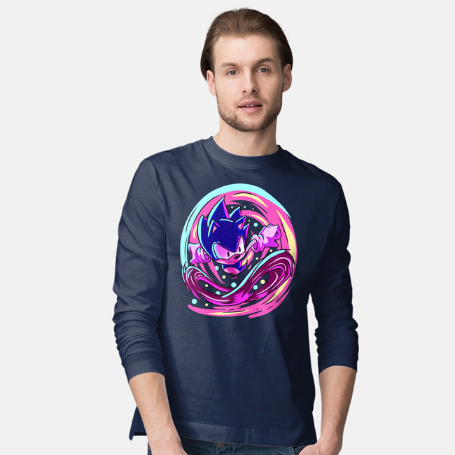 Hedgehog Run-Mens-Long Sleeved-Tee-nickzzarto