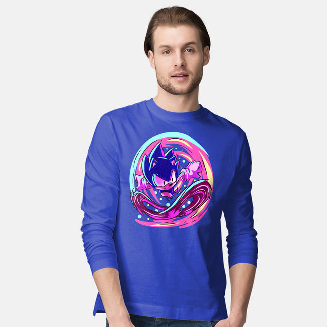 Hedgehog Run-Mens-Long Sleeved-Tee-nickzzarto