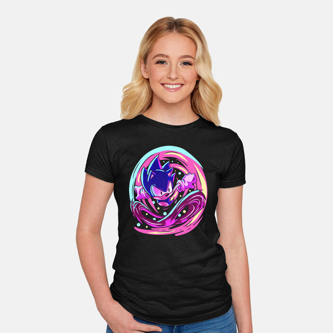 Hedgehog Run-Womens-Fitted-Tee-nickzzarto
