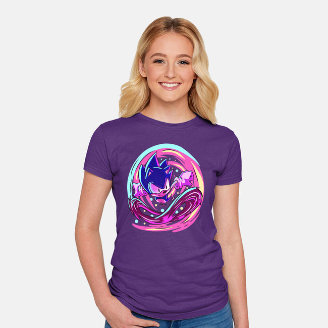 Hedgehog Run-Womens-Fitted-Tee-nickzzarto