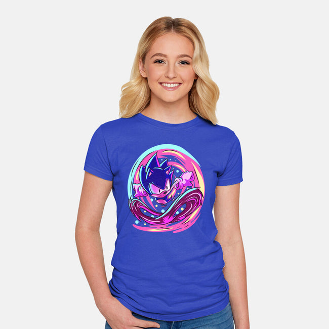 Hedgehog Run-Womens-Fitted-Tee-nickzzarto