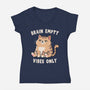 Brain Empty Vibes Only-Womens-V-Neck-Tee-GODZILLARGE