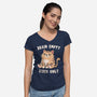 Brain Empty Vibes Only-Womens-V-Neck-Tee-GODZILLARGE