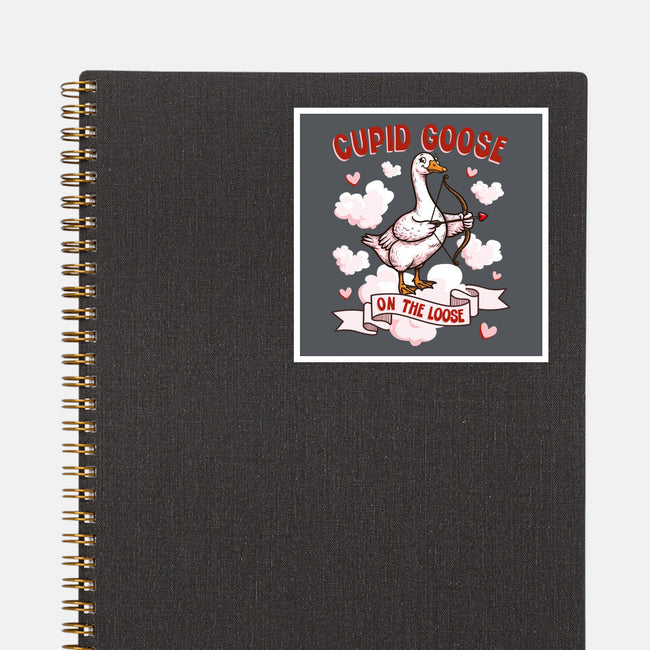 Cupid Goose Valentines Day-None-Glossy-Sticker-The Ginger Effect