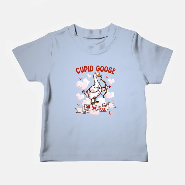 Cupid Goose Valentines Day-Baby-Basic-Tee-The Ginger Effect