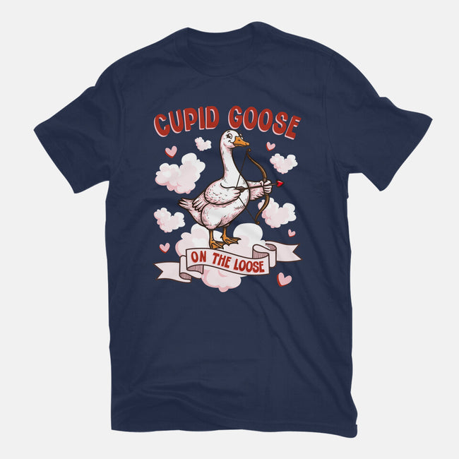 Cupid Goose Valentines Day-Unisex-Basic-Tee-The Ginger Effect