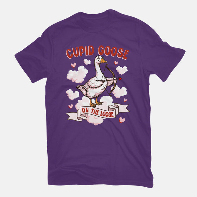 Cupid Goose Valentines Day-Womens-Fitted-Tee-The Ginger Effect